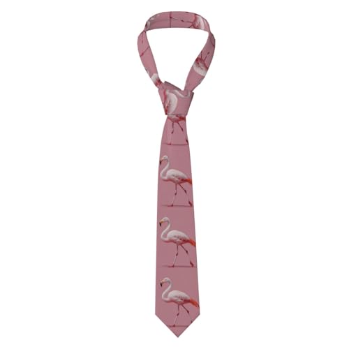WHJSHOP Corbata de hombre con estampado de flamenco rosa para negocios, uso diario, trabajo, cumpleaños, bodas, fiestas, banquetes, fácil cuidado, 144 x 8 cm