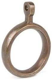 Van Dyke's Restoration Solid Brass Café Curtain Rings with Handmade Metal Hooks (Pack of 10) - Polished Brass, 3/4"
