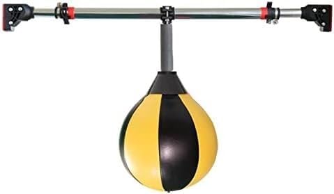 Speed Bag for Boxing, Leather Speed Bag for Boxing, Portable Punching Bags with Large Wearable Reflex Ball, Doorway Door Frame Adults Kids Inflatable Ball, Adjustable