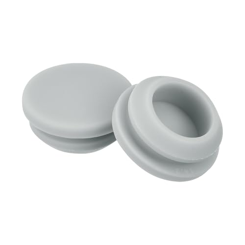 Image of MECCANIXITY 16pcs Silicone Snap in Locking Hole Plugs,14mm /0.6 Inch Mounting Diameter Narrow Groove Width 2mm Panel Seal Cover Round for Kitchen Bulkheads Waterproof Sealing Plugs Grey