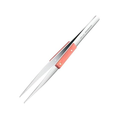 TOWOT Industrial Tweezers Cross Lock Fiber Grip Wood Handle Soldering Tweezer, Precision Pick-Up Tool Straight Electronics Precision Tweezers Cover