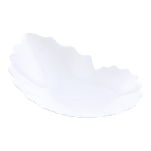 Restaurantware Mini Coquille Plate, Shell Plate, Oyster Shell Plate - Premium Plastic - 3.3" - White - 100Ct Box - Restaurantware #TOP1
