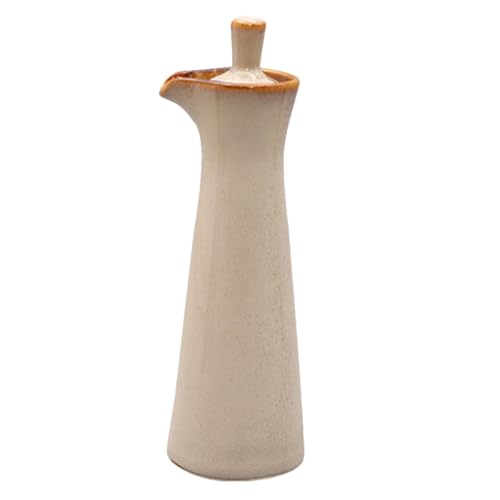 INOOMP Botella de Condimentos de Cerámica 120ml, Vinagrera y Aceitera para Cocina, Recipiente para Salsa de Soja, Color Amarillo Vintage, Suministros de Cocina Funcionales