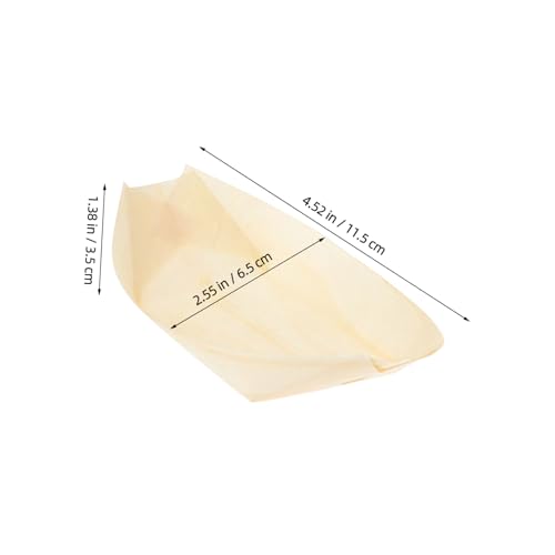 Platos descartables de madera para sushi, set 100 pcs miniatura 2