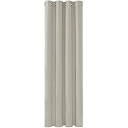 Cortina Screen Deconovo Cortinas Salon Moderna 260 Alto, Cortinas Termicas Aislantes Frio y Calor Cortinas Opacas 140x260 cm(Ancho x Alto) Cortinas Dormitorio, con Ojales, Beige Claro, 1 Pieza