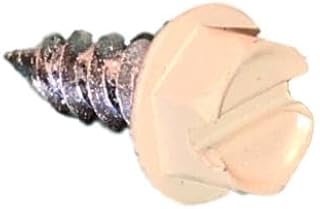 #8 x 1/2 inch Gutter and downspout Colored Zip Screws with 1/4 inch Head (25 Pack) (Almond)