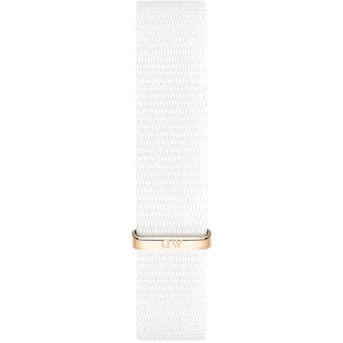 Daniel Wellington Petite Dover, Montre Blanc/Or Rose Bracelet, 12 mm, NATO, pour Femmes