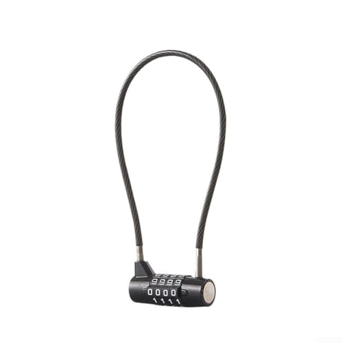 Candado de cable flexible con código reajustable de 4 dígitos de 380 mm, candado de alambre de acero para nevera, armario, puerta, jardín, gimnasio, escuela