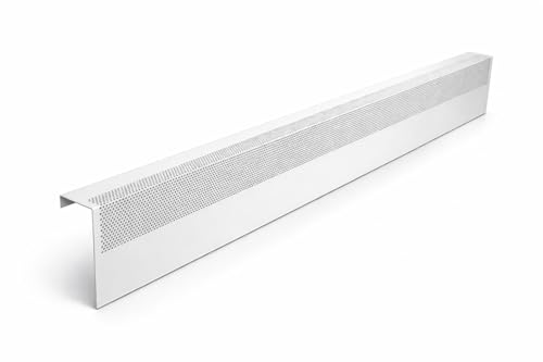 Baseboarders Basic Series 6 ft (72 in) Galvanized Steel Easy Slip-On Baseboard Heater Cover, Rust Resistant, White, for Hydronic Hot-Water Systems