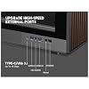 DIYPC DIY-mATX06-Wood Black USB3.0 /Type C Micro ATX Mid Tower Gaming Computer Case w/Tempered Glass Side Panel and Walnut Wood Front Panel / 4 x PWM Fans Pre-Installed