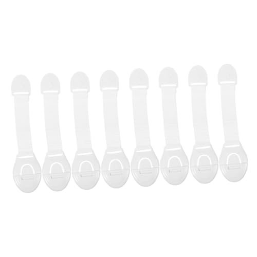 Toyvian 8個 チャイルドセーフティロック ロック キャビネット 引き出し 冷蔵庫 トイレ蓋用 耐久性素材 強力粘着 接着式 簡単取り付け