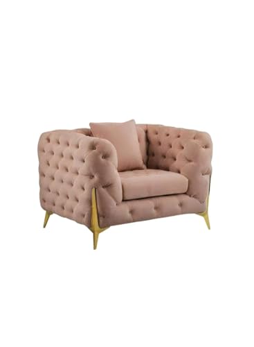 Image of Chesterfield Velvet Upholstery 3-Seater with Armchair and Footrest, Design in 3+1+Footrest Sofa for Living Room, Bedroom, Hallways (Ashrose)