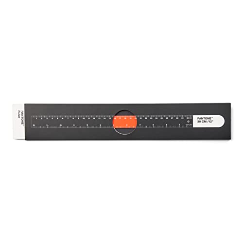 Pantone Lineal aus Federstahl, 30cm und 12inch, ideal für Büro und Lehre, Orange 021 C