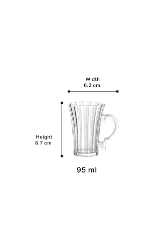 Image of 6-Piece Premium Transparent Glass Tea Cup Set - 95ml Minimalist Design Glass Cups for Tea & Coffee, Classic Clear Drinkware, Elegant & Durable - Ideal for Gifting and Daily Use