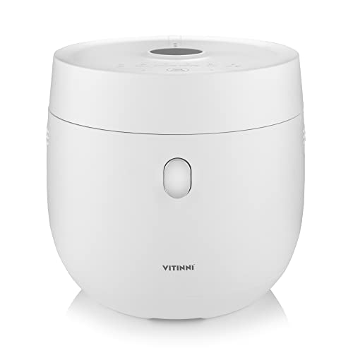 Vitinni Rice Cooker, LED Display, Touch Control, Easy Cook Rice, Non Stick, Compact Design, White, Keep Warm, 1L, Feeds 4