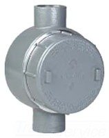 Killark GECCT-2 C Type Outlet Body, Copper-Free Aluminum, 3/4 Hub, 19 cu. in, Gray