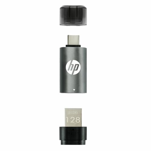 Image of HP - HPFD5600C-128 USB Type C 128GB 3.2 Pen Drive, Grey & Black