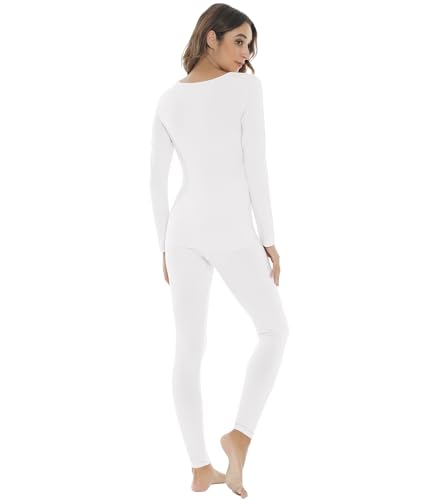 Image of NACHILA Thermal Underwear for Women-Viscose Made from Bamboo,Soft Long Johns Set Base Layer Pajamas Set Long Sleeve Pjs