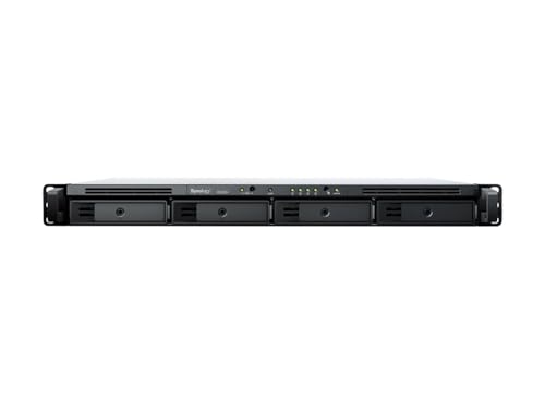 Synology RS422+ Boîtier NAS Rack 1U pour 4 DD 3.5/2.5p 1.6GHz Dcore 2Go 2LAN GbE USB3.2 Noir