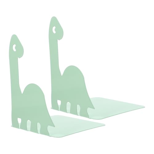 MAGICLULU Sujetalibros de Metal Verde Diseño de Dinosaurio Soporte para Libros de Escritorio 15X125 CM Organizador Creativo para Oficina y Estudio Accesorio Práctico para Libros