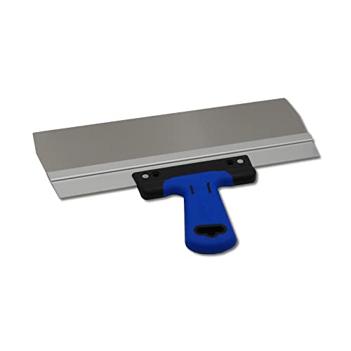 DEWEPRO Spatule Large 350 x 95 mm en Acier Inoxydable 0,4 mm – Poignée Ergonomique 2K Soft – Support en Aluminium Robuste – Spatule de Lissage pour Plâtrerie Rénovation et Aménagement Intérieur
