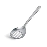 Misen Slotted Chef Spoon – Stainless Steel Draining and Serving Spoon for Pasta Vegetables Poached Eggs Fried Foods Meatballs Braises and Everyday Cooking and Kitchen Prep