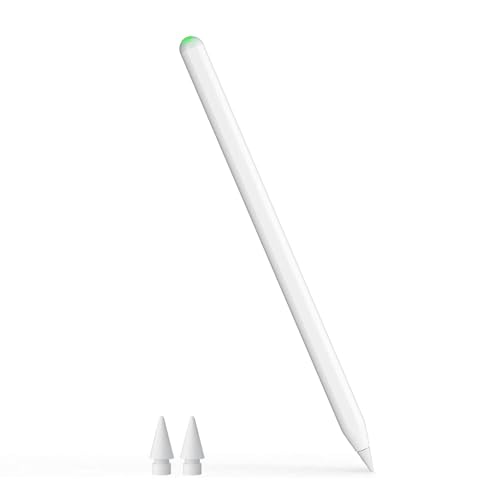 Image of OLV Wireless Charging Pencil (2nd Generation) for iPad with Magnetic and Tilt Sensitive,Palm Rejection,with iPad Pro 11 inch 1 /2 /3 /4, iPad Pro 12.9 inch 3 /4 /5 /6,iPad Air 4 /5, mini5 /6, 6-Month WARRANTY (WHITE)