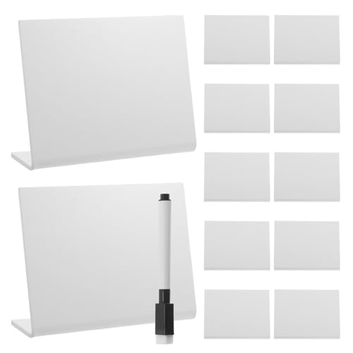 Petit tableau pour message lot de 12 mini ardoises sur pied pour bureau et table
