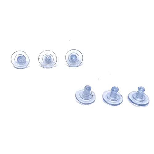 Image of Clear Silicone Earring Back Stoppers Findings Stud Earring Plugs for Jewellery Making - 200 Pcs (7mm, Transparent Blue)