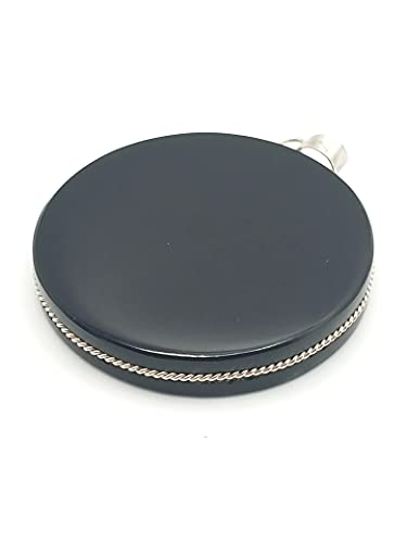 Genérico 1.9 Obsidian Round Pendant Necklace scrying, Disk, Polished, Black Round Mirror, Handmade, 1.9 in diameter