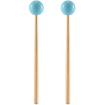 2Pcs Rubber Sticks Wood Handle Mallets for Glockenspiel Xylophone Music Instruments Parts Green