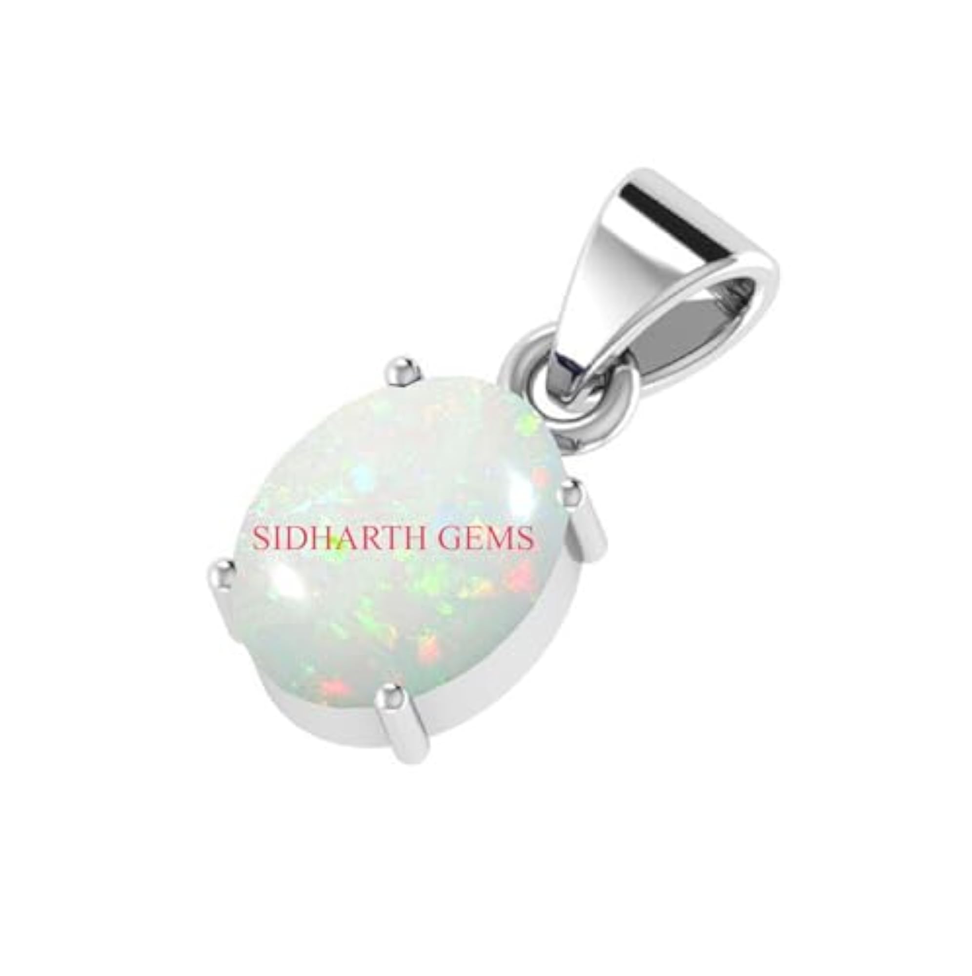 7.25 Ratti Natural Fire Opal Silver Plated Pendant, Certified