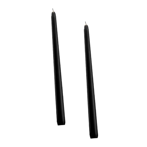 Cabilock 2pcs Candle Color Taper Candles Black Candles Pretty Candle Candles Decor Black Tapered Candles Small Candles Unscented Candles Pillar Candles Black Paraffin Cotton Core Bulk