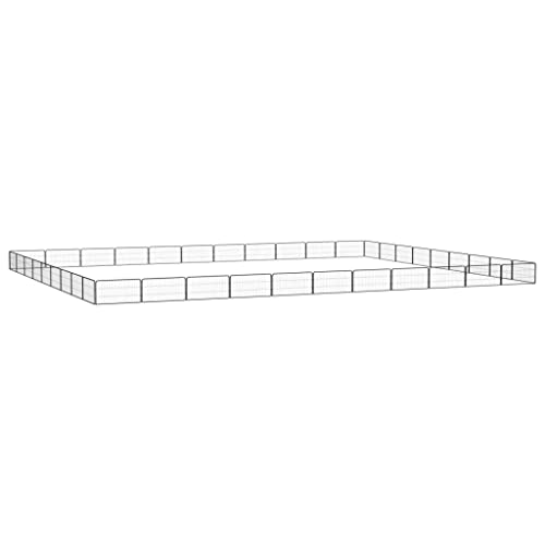 Owoxanthellate Rastrello per cani di grossa taglia, nero, 1100 x 900 x 50 cm, in acciaio verniciato a polvere, beccuccio modulare per giardino, campeggio e interni, robusto recinto fai da te per cani