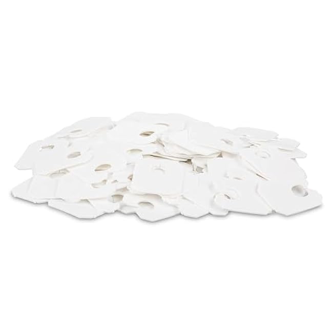 MT Products White Plastic Bread Clips 7/8 x 1 1/8 - Disposable Bread Ties - Pack of 100