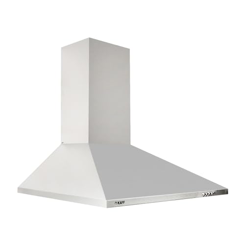 Image of KAFF 60 CM Cassette Filter Pyramid Kitchen Chimney Wall Mounted with Soft Push Button (BASE LX 60 BLK, Silver), Free 1 Year Extended warranty