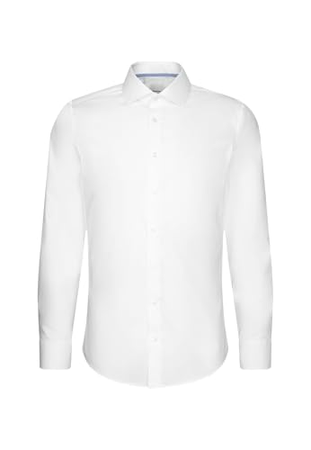 Seidensticker Chemise à Manches Longues en Popeline pour Homme, Blanc., 43