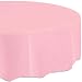 Round Light Pink Plastic Tablecloth, 84"