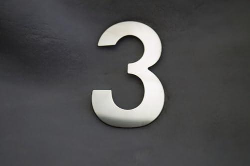 Hausnummer aus Edelstahl selbstklebend –Haustür nummer Höhe 12 cm – Hausnummern zum Kleben– Design-Hausnummernschild selbstklebend(8). (3)