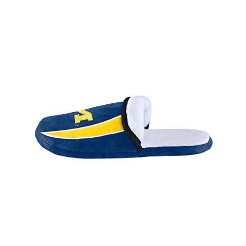 Image of FOCO mens NCAA College Team Logo Sherpa Moccasin Slippers