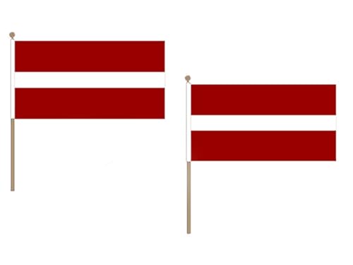 Drapeau Lettonie 45x30 pack de 10 drapeau letton en polyester avec hampe