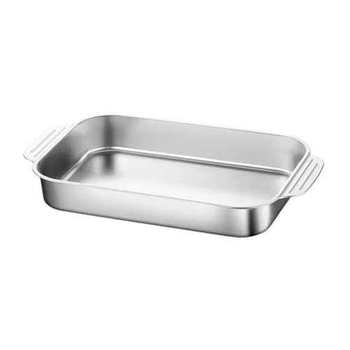 TOYZFRIENDY Stainless Steel Rectangular Deep Roasting Pan for Oven BBQ Baking Induction Compatible Nonstick Surface Even Heat Distribution Multipurpose Turkey Fish Chicken Roaster Tray