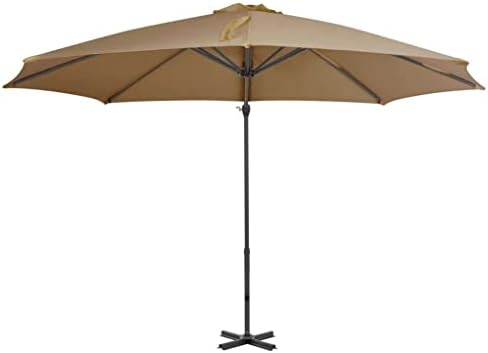 WALNUT Cantilever Patio Umbrella 360°Rotation Tilting System Patio Hanging Umbrella for Market Garden Deck Pool Backyard Patio
