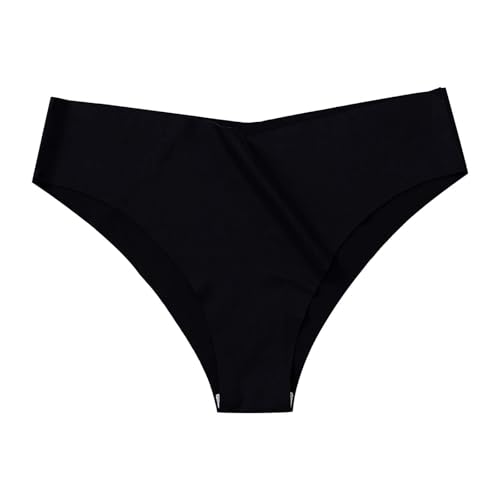 Cocila Bragas Mujer Algodón Elástico Culotte Cintura Media Ropa Interior Cómodas Y Suaves De Bikini Talle para Transpirable (Black, XXXL) Tallas Grandes Tangas Graciosos Tanga Feo Braga Running