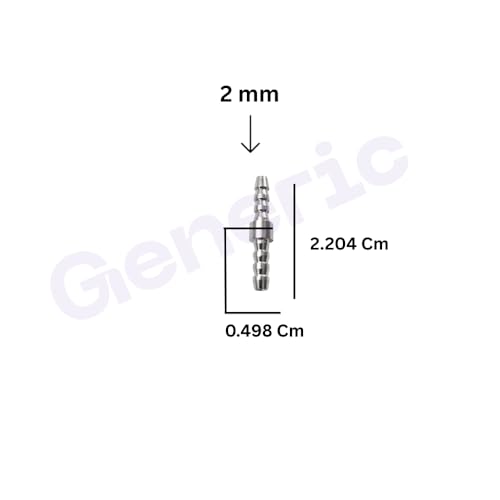 Image of Dental Chair Parts - 2mm x 2mm Straight Round Jointer | Direct Water Pipe Connector | Brass Construction, Lightweight & Durable (Pack of 5-2mm x 2mm)