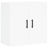 PUGYNBK Armadietto da parete bianco, 60 x 31 x 60 cm, in legno, pensile con spazio e ripiano decorativo, montaggio a parete per risparmiare spazio sul pavimento, pratico armadio per bagno e cucina
