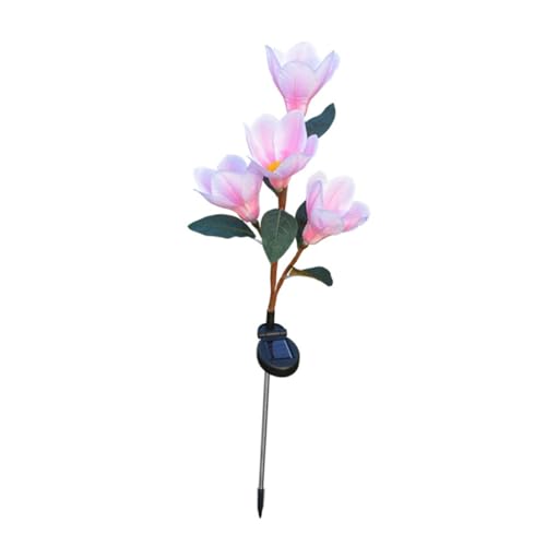 balacoo Decorative Solar-Powered Magnolia Lanterns Led Flower Lights Waterproof for Garden Balcony and Yard
