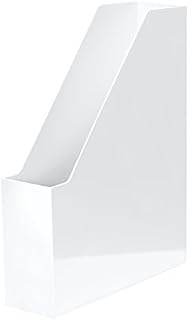 HAN i-Line 16501-12 segregator stojący w kolorze białym/elegancki, nowoczesny segregator stojący o dużej pojemności na zeszyty, czasopisma i teczki, do formatu A4/C4