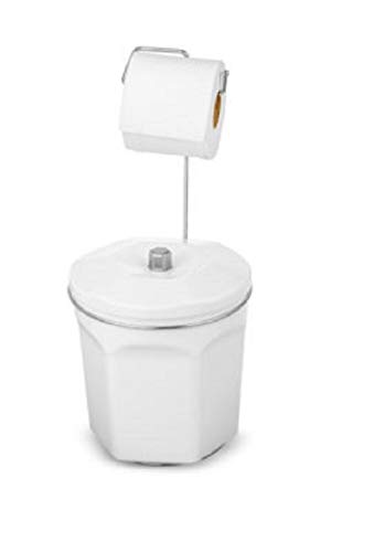 Suporte Papel Higiênico Com Lixeira Em Aço Cromado Passerini Branco