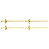 QUARKZMAN 2 Juegos De Postes Para Pendientes De Plata Esterlina 925, Bases Para Pendientes Con Copa De Perla En Bruto Para Creación De Joyería Diy, Bañados En Oro, Tamaño De Copa 3mm/0.12'